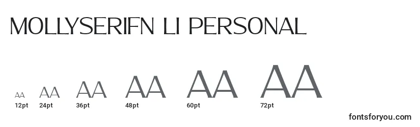 MollySerifN Li PERSONAL Font Sizes