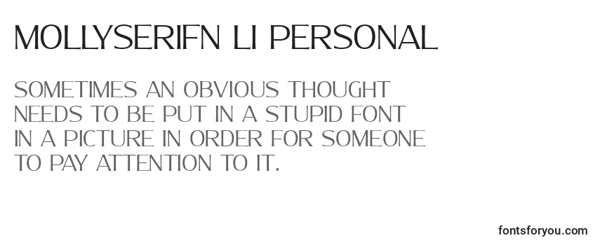 Review of the MollySerifN Li PERSONAL Font