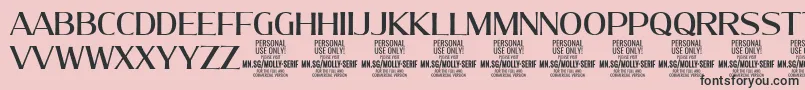 MollySerifN Me PERSONAL Font – Black Fonts on Pink Background