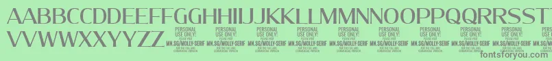 MollySerifN Me PERSONAL Font – Gray Fonts on Green Background