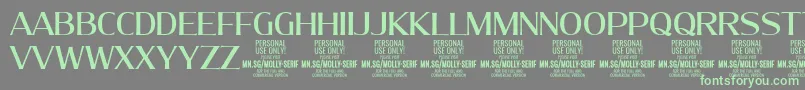 MollySerifN Me PERSONAL Font – Green Fonts on Gray Background