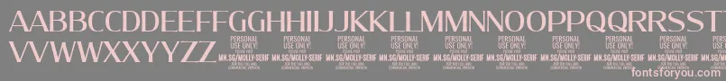 MollySerifN Me PERSONAL Font – Pink Fonts on Gray Background