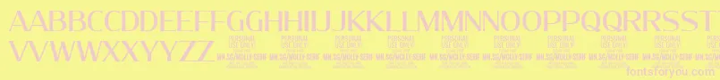 MollySerifN Me PERSONAL Font – Pink Fonts on Yellow Background