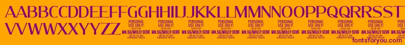 MollySerifN Me PERSONAL Font – Purple Fonts on Orange Background