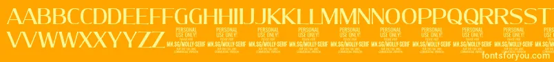 MollySerifN Me PERSONAL Font – Yellow Fonts on Orange Background