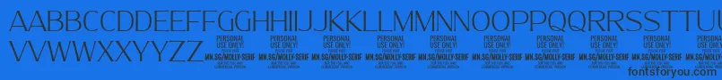 フォントMollySerifN Th PERSONAL – 黒い文字の青い背景