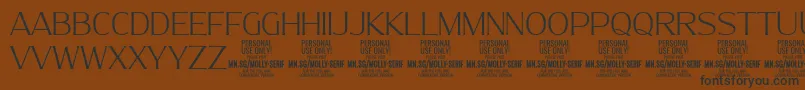 MollySerifN Th PERSONAL Font – Black Fonts on Brown Background