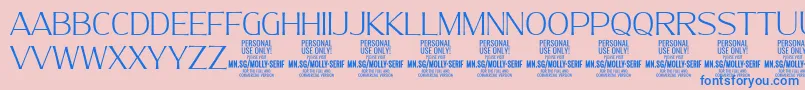 MollySerifN Th PERSONAL Font – Blue Fonts on Pink Background