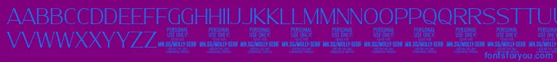 MollySerifN Th PERSONAL Font – Blue Fonts on Purple Background