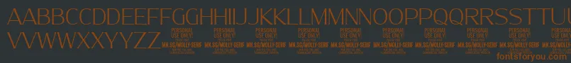MollySerifN Th PERSONAL Font – Brown Fonts on Black Background