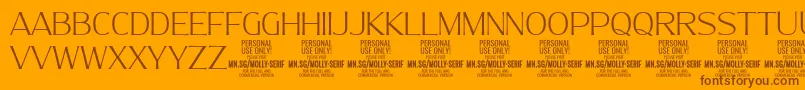 MollySerifN Th PERSONAL Font – Brown Fonts on Orange Background