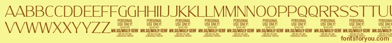 MollySerifN Th PERSONAL Font – Brown Fonts on Yellow Background