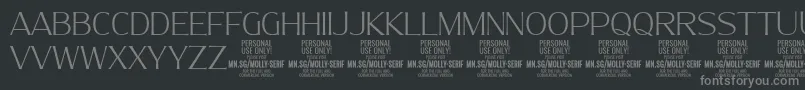 MollySerifN Th PERSONAL Font – Gray Fonts on Black Background