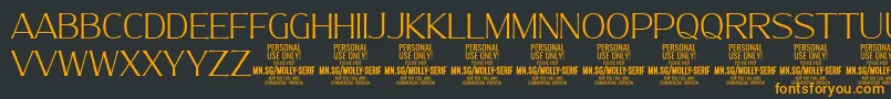 MollySerifN Th PERSONAL Font – Orange Fonts on Black Background