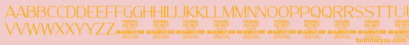 MollySerifN Th PERSONAL Font – Orange Fonts on Pink Background