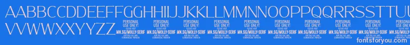 MollySerifN Th PERSONAL Font – Pink Fonts on Blue Background