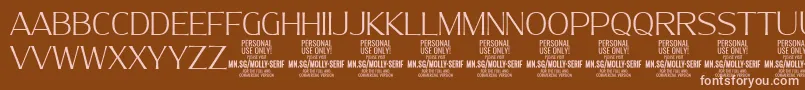 MollySerifN Th PERSONAL Font – Pink Fonts on Brown Background