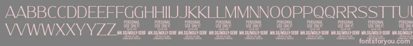 MollySerifN Th PERSONAL Font – Pink Fonts on Gray Background