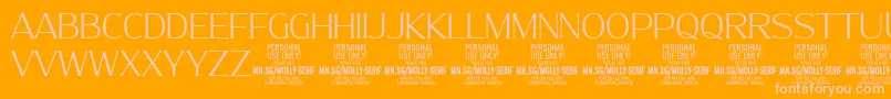 MollySerifN Th PERSONAL Font – Pink Fonts on Orange Background