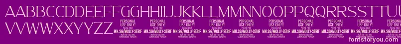 MollySerifN Th PERSONAL Font – Pink Fonts on Purple Background