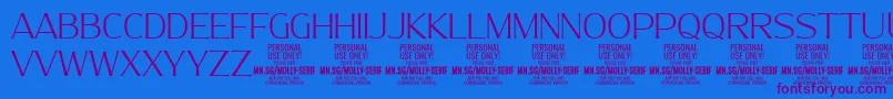 MollySerifN Th PERSONAL Font – Purple Fonts on Blue Background