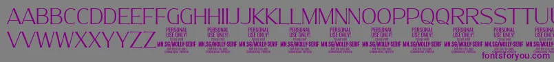 MollySerifN Th PERSONAL Font – Purple Fonts on Gray Background