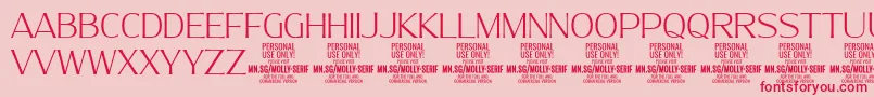 MollySerifN Th PERSONAL Font – Red Fonts on Pink Background