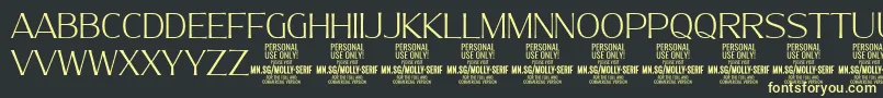 MollySerifN Th PERSONAL Font – Yellow Fonts on Black Background
