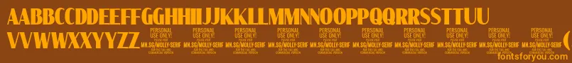 MollySerifXC Bl PERSONAL Font – Orange Fonts on Brown Background