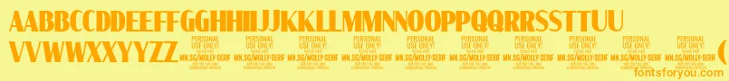 MollySerifXC Bl PERSONAL Font – Orange Fonts on Yellow Background