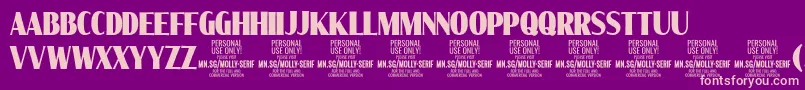 MollySerifXC Bl PERSONAL Font – Pink Fonts on Purple Background