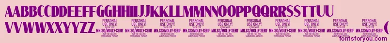 MollySerifXC Bl PERSONAL-Schriftart – Violette Schriften auf rosa Hintergrund