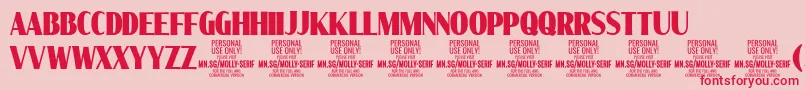 MollySerifXC Bl PERSONAL Font – Red Fonts on Pink Background