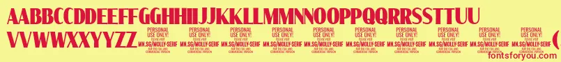 MollySerifXC Bl PERSONAL Font – Red Fonts on Yellow Background