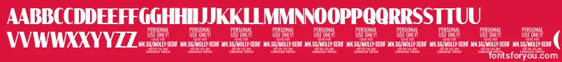 MollySerifXC Bl PERSONAL Font – White Fonts on Red Background