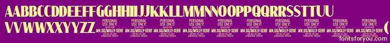 MollySerifXC Bl PERSONAL Font – Yellow Fonts on Purple Background