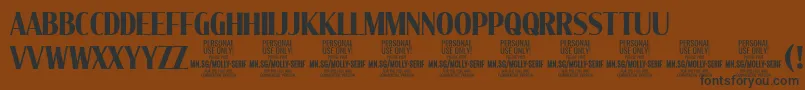 MollySerifXC Bo PERSONAL Font – Black Fonts on Brown Background