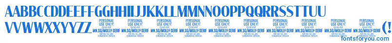 MollySerifXC Bo PERSONAL Font – Blue Fonts on White Background