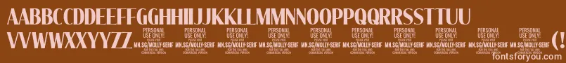 MollySerifXC Bo PERSONAL Font – Pink Fonts on Brown Background