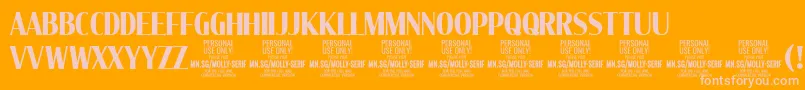 MollySerifXC Bo PERSONAL Font – Pink Fonts on Orange Background