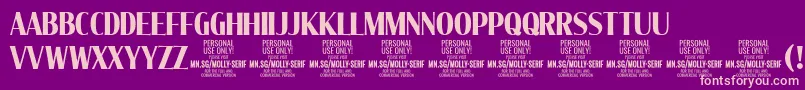 MollySerifXC Bo PERSONAL Font – Pink Fonts on Purple Background