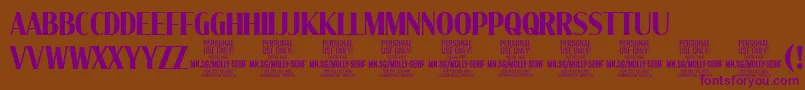 MollySerifXC Bo PERSONAL Font – Purple Fonts on Brown Background