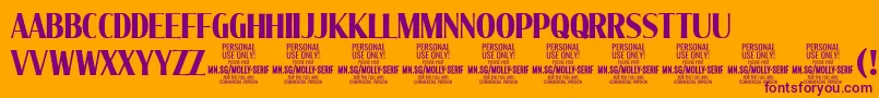 MollySerifXC Bo PERSONAL Font – Purple Fonts on Orange Background