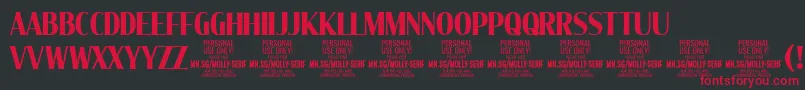 MollySerifXC Bo PERSONAL Font – Red Fonts on Black Background