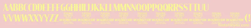 MollySerifXC Bo PERSONAL-Schriftart – Gelbe Schriften auf rosa Hintergrund