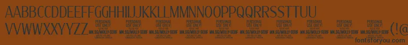 MollySerifXC Li PERSONAL Font – Black Fonts on Brown Background