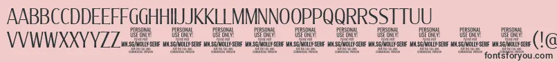 MollySerifXC Li PERSONAL Font – Black Fonts on Pink Background