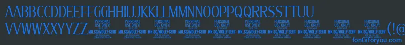 MollySerifXC Li PERSONAL Font – Blue Fonts on Black Background