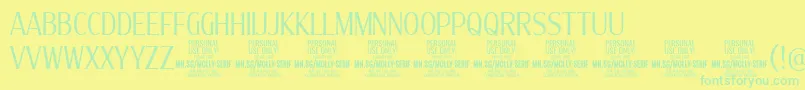 MollySerifXC Li PERSONAL Font – Green Fonts on Yellow Background