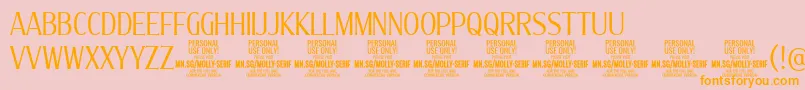 MollySerifXC Li PERSONAL Font – Orange Fonts on Pink Background